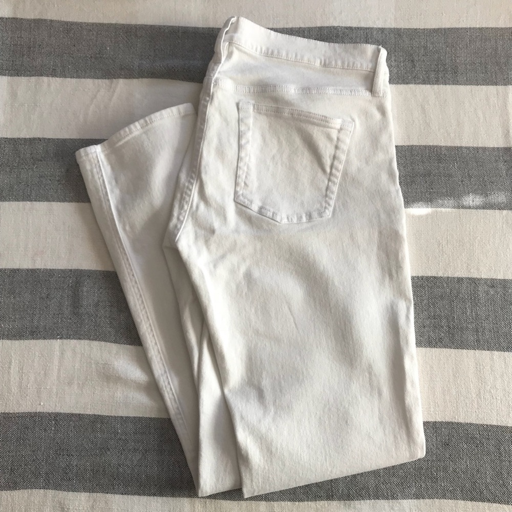 J. Crew Factory White Straight and Narrow Jean